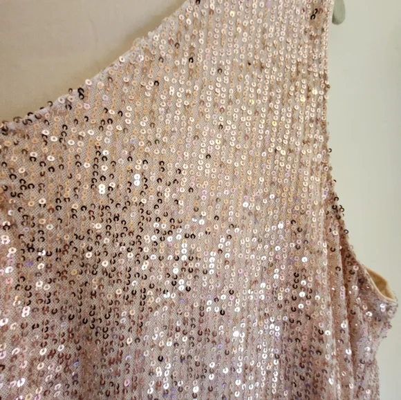 CLEARANCE LOFT Sequin Sleeveless Top - Rose Gold - Picture 4 of 13